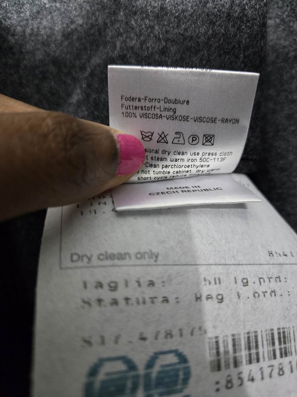 Calvin Klein Charcoal Melange Wool Suit Made in Italy Unfinished Hem 2 Piece 40R - Picture 14 of 15